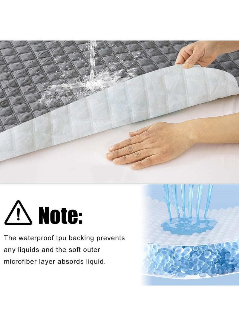 AUTOYSUR 100% Waterproof Mattress Pad Protector,Breathable Quilted Mattress Cover,Breathable Mattress Protector,Soft Breathable Mattress Pad Cover,Dust Proof Mattress Protector (Grey) - Image 5